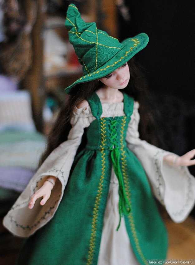 Комплект "Изумрудная ведьма" для Птички Лоры, Иден 30 см и др кукол формата 1/6 (фото 3)