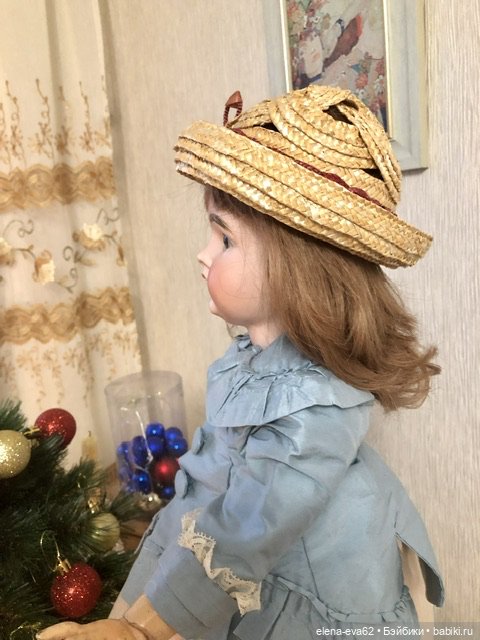 Шляпка с фигурным верхом из натуральной соломки (фото 7)