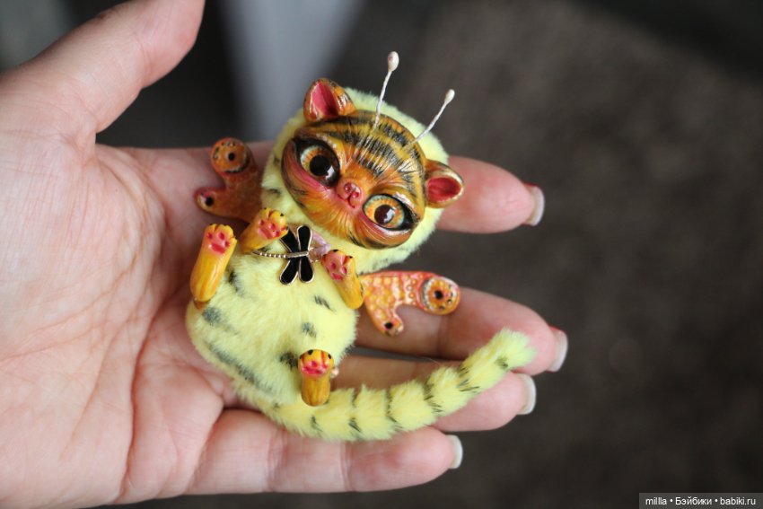Игрушка ручной работы котик (фото 2)