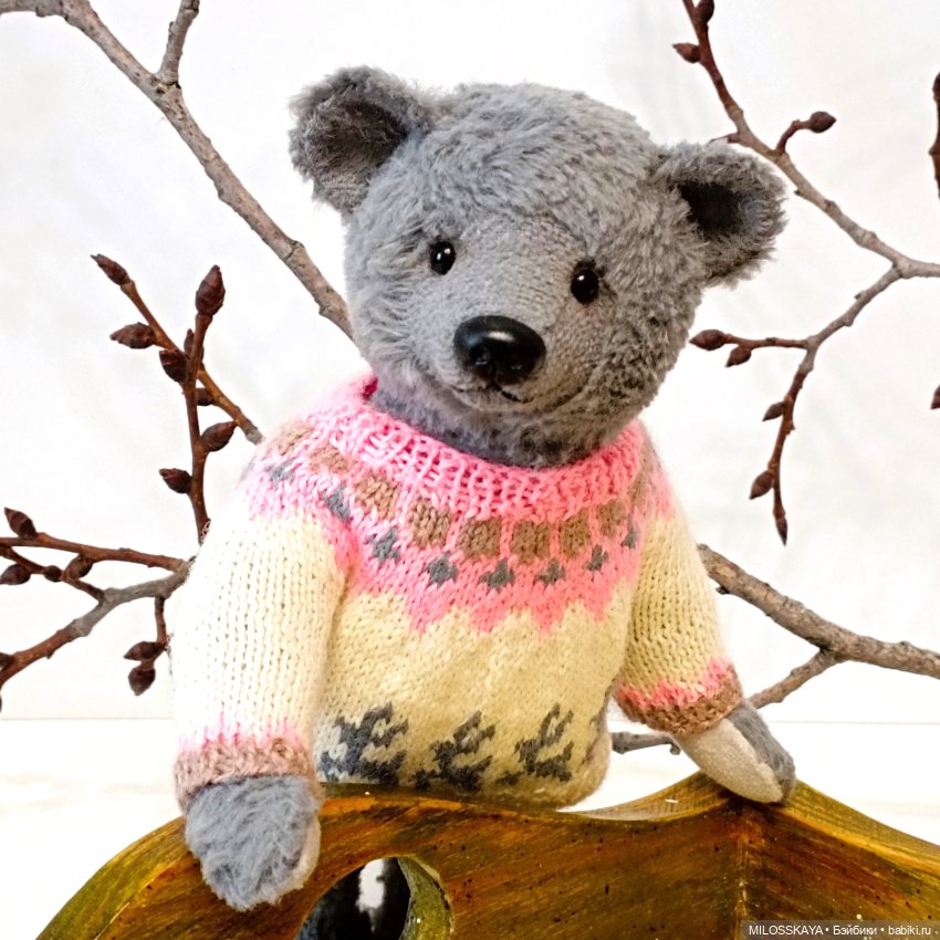 Мишка тедди в свитере — Авторские игрушки