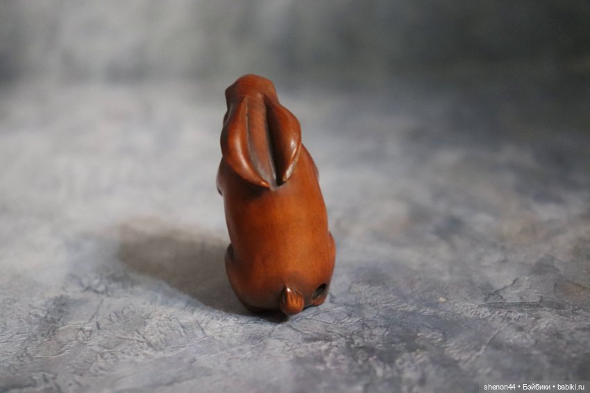 Нэцкэ "Кролик с морковкой". Винтаж! Более 50 лет (фото 4)