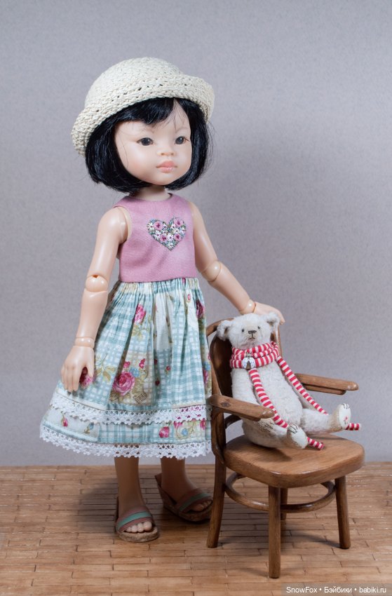 Платье "Цветочное сердечко" с вышивкой для Паола Рейна,бжд (фото 2)