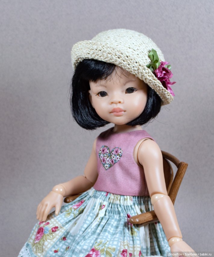 Платье "Цветочное сердечко" с вышивкой для Паола Рейна,бжд (фото 3)