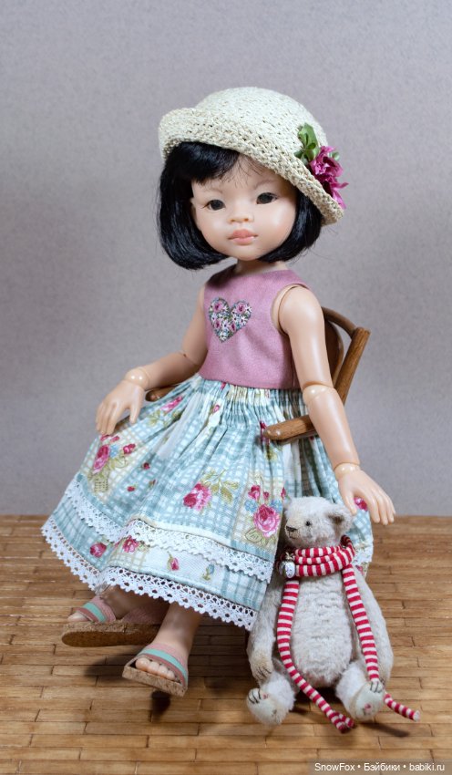 Платье "Цветочное сердечко" с вышивкой для Паола Рейна,бжд (фото 4)