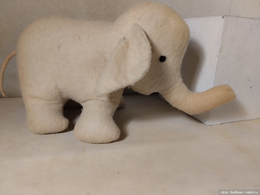 Игрушка СССР Слон плюшевый Самоделка конца 60х