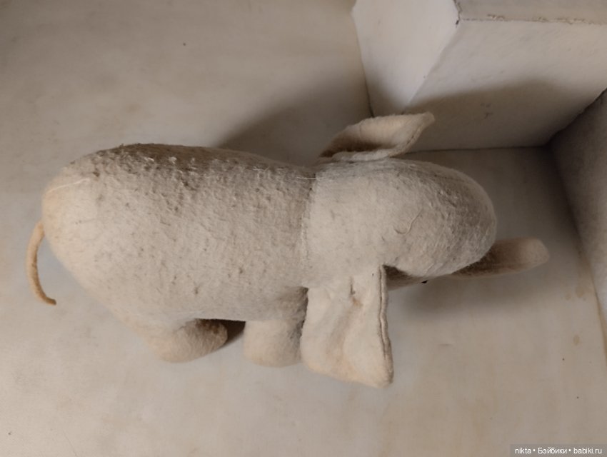 Игрушка СССР Слон плюшевый Самоделка конца 60х (фото 6)