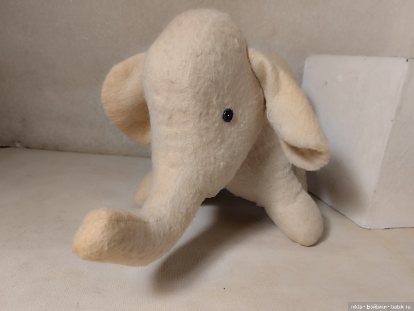 Игрушка СССР Слон плюшевый Самоделка конца 60х (фото 2)