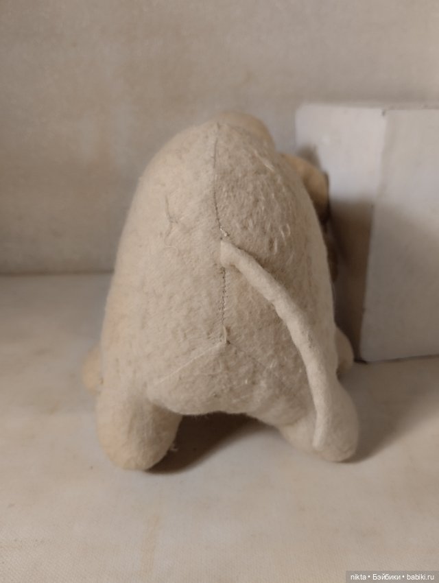 Игрушка СССР Слон плюшевый Самоделка конца 60х (фото 4)