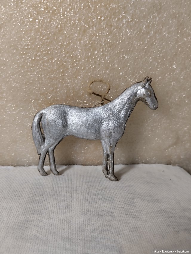 Ёлочная игрушка СССР Объёмный картонаж Лошадь, лошадка (фото 2)