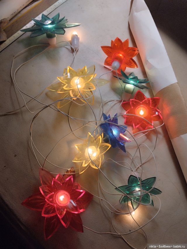 Елочная гирлянда СССР Лилия На восстановление, на запчасти