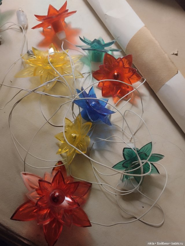 Елочная гирлянда СССР Лилия На восстановление, на запчасти (фото 3)