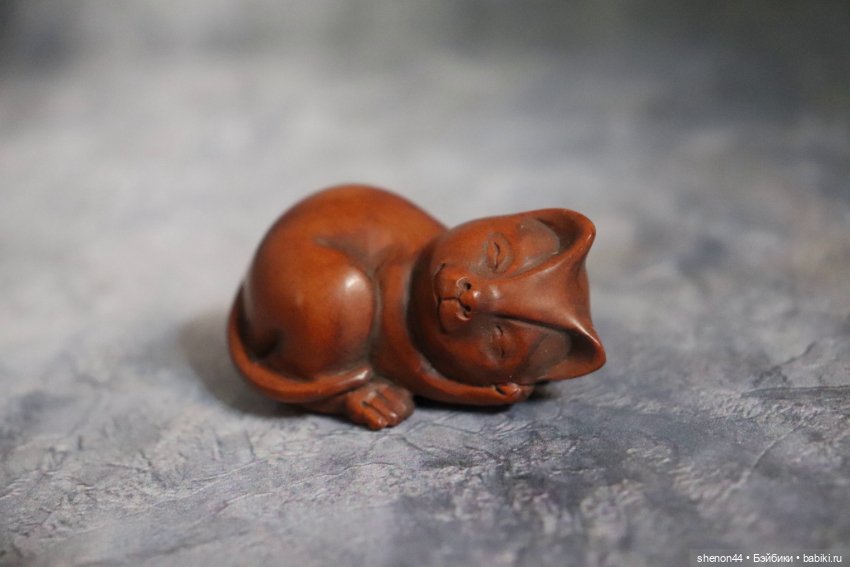 Нэцкэ "Кошка". Винтаж — Статуэтки (фото 6)