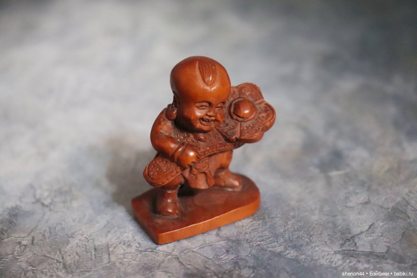 Нэцкэ "Ребенок Карако с жезлом жуи" .Винтаж (фото 3)