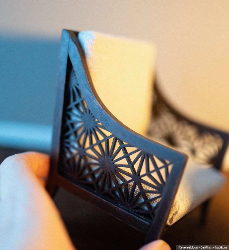 Кресло в винтажном классическом стиле, кресло для кукол 1:6 Блайз ,Барби (фото 7)