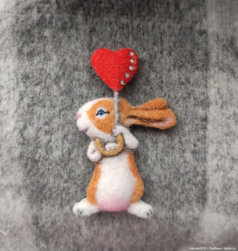 Брошь зайка — Авторские игрушки (фото 4)