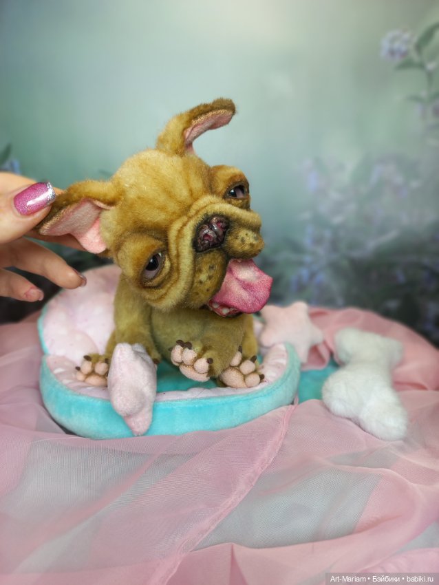 Французкий бульдог Мия — Авторские игрушки (фото 4)