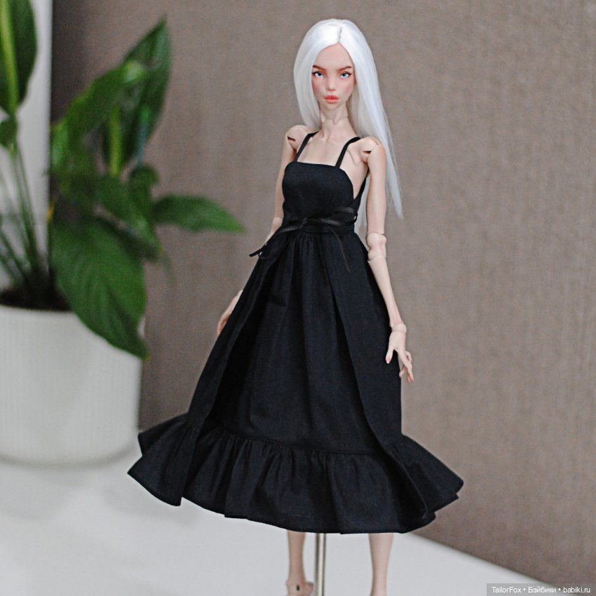 Стильный сарафан на завязках для Химеры и др кукол формата 1/4