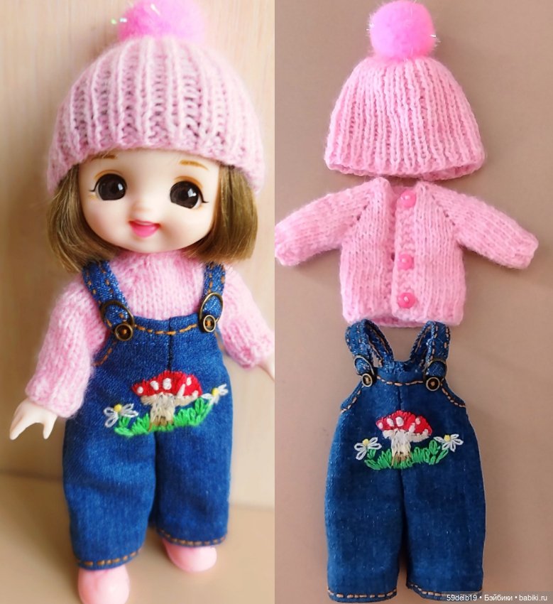 Джинсовые наряды с вышивкой для баболей и кукол с похожими размерами (фото 5)