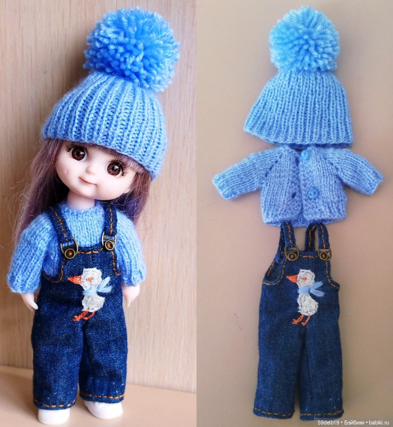 Джинсовые наряды с вышивкой для баболей и кукол с похожими размерами (фото 3)