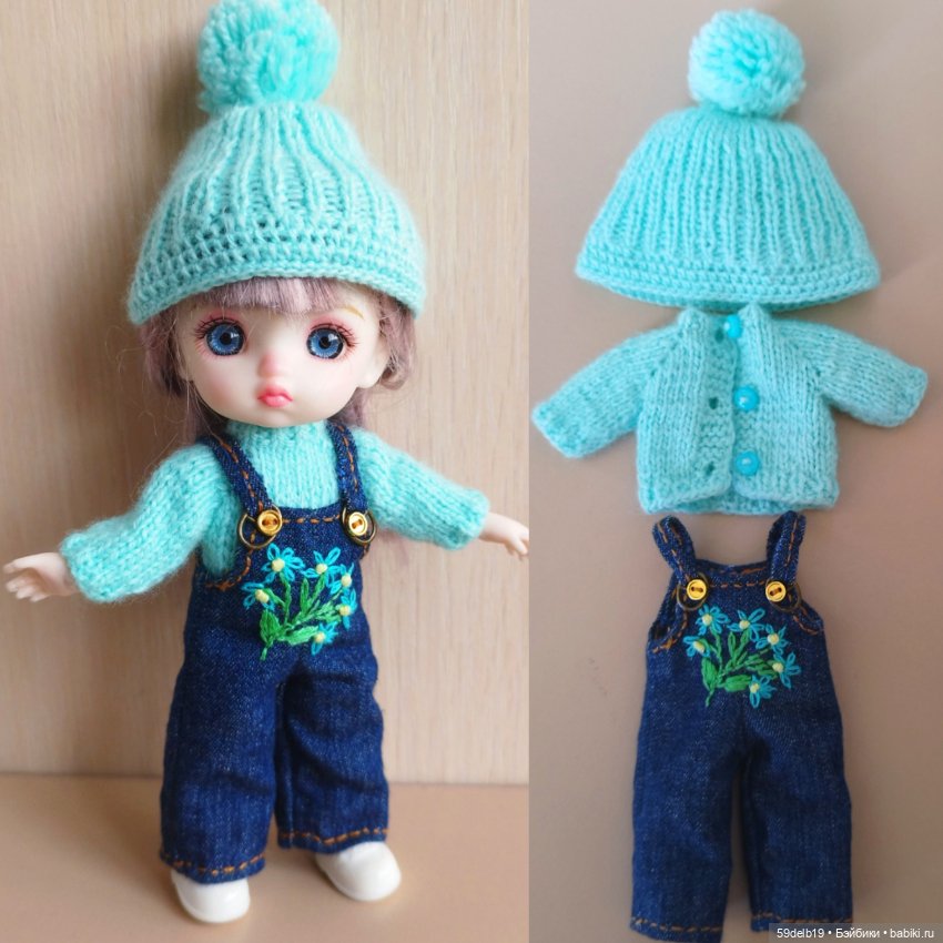 Джинсовые наряды с вышивкой для баболей и кукол с похожими размерами (фото 2)