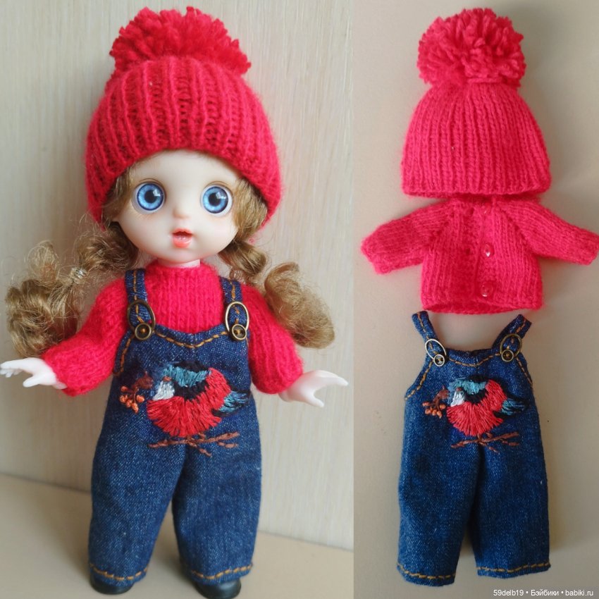 Джинсовые наряды с вышивкой для баболей и кукол с похожими размерами (фото 4)