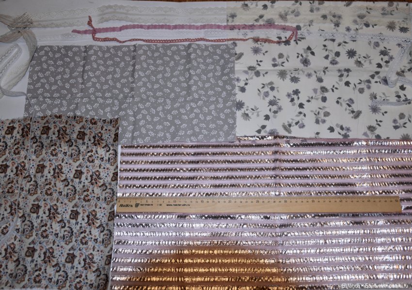 Ткани, тесьма, ленты для кукол (лот) (фото 2)