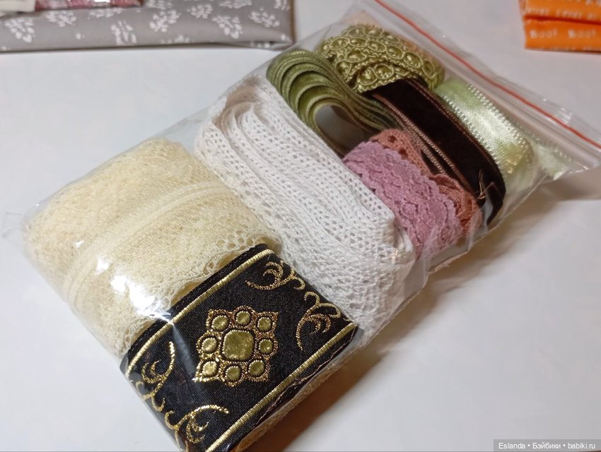 Ткани, тесьма, ленты для кукол (лот) (фото 5)