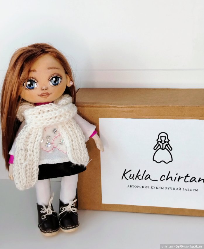 Текстильная куколка из хлопка ручной работы (фото 2)