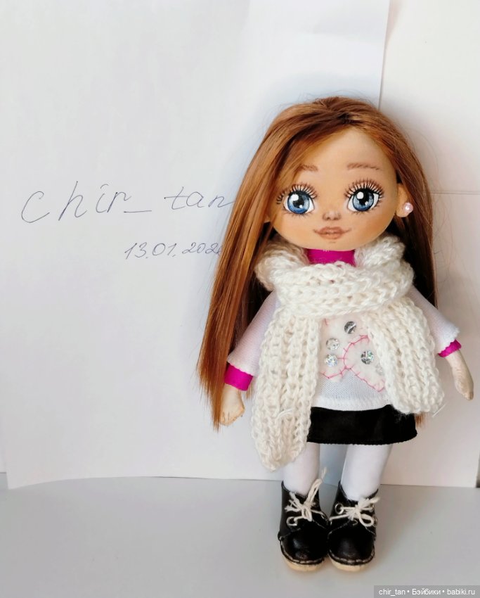 Текстильная куколка из хлопка ручной работы (фото 5)