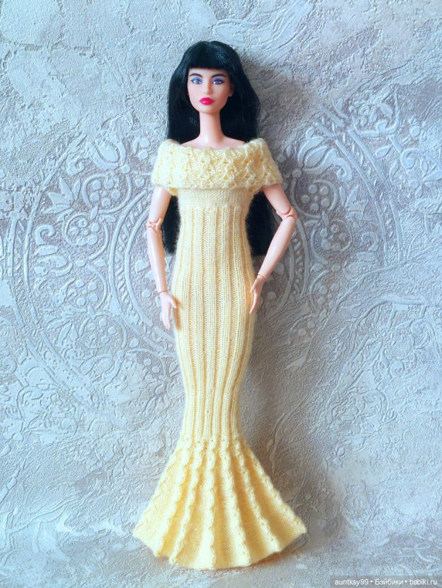 Вязаное платье на куклу Barbie Looks 19 (фото 2)