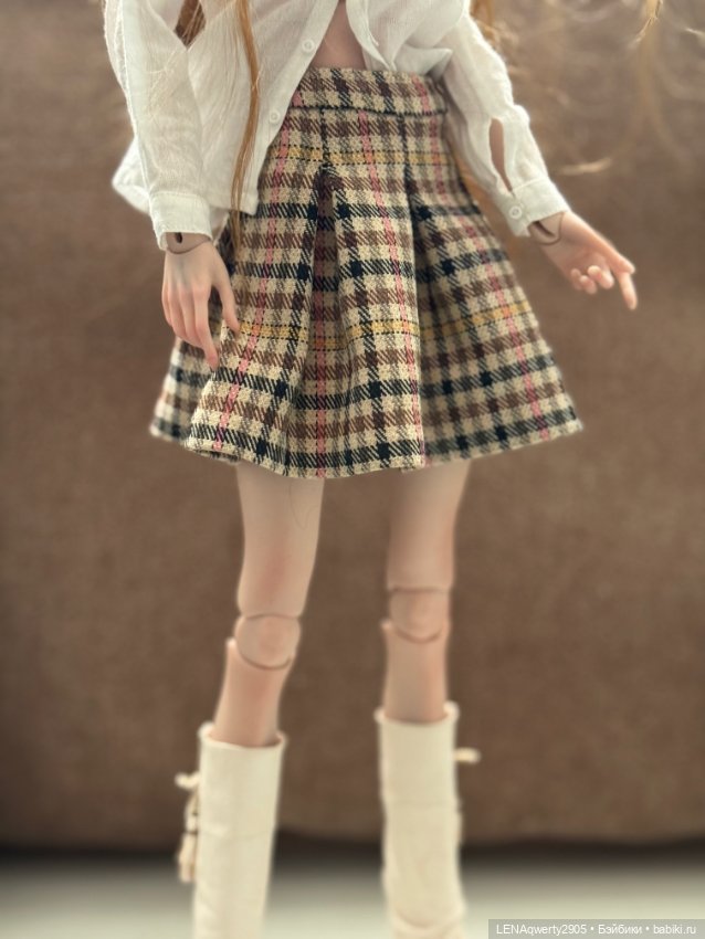 Юбочка с хлопковым джемпером для кукол формата 1/4 (фото 4)