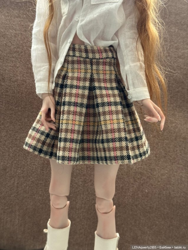 Юбочка с хлопковым джемпером для кукол формата 1/4 (фото 6)