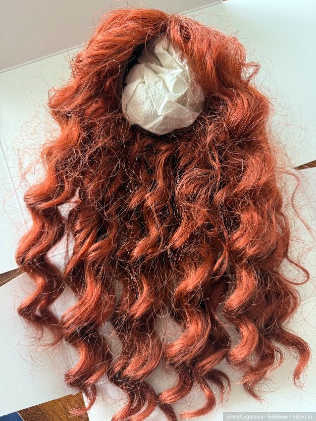 Рыжий кудрявый парик 8-9 для BJD 1/3