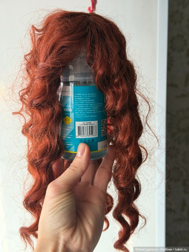 Рыжий кудрявый парик 8-9 для BJD 1/3 (фото 3)