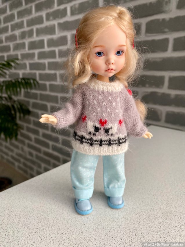 Пушистый свитерок с овечками для Монст (фото 2)