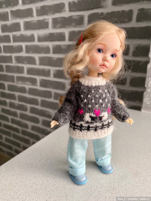 Пушистый свитерок с овечками для Монст (фото 3)