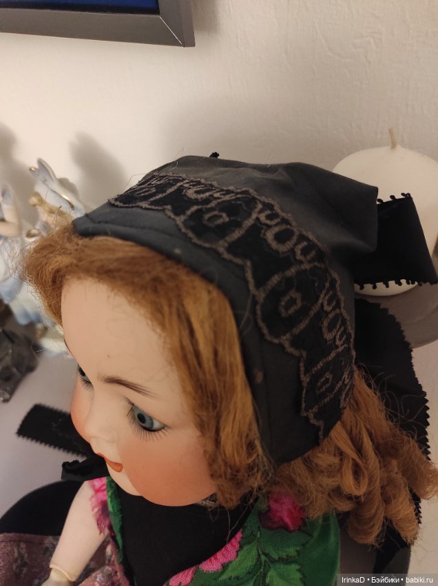 Антикварная кукла Cuno Otto Dressel в свадебном традиционном наряде (фото 7)