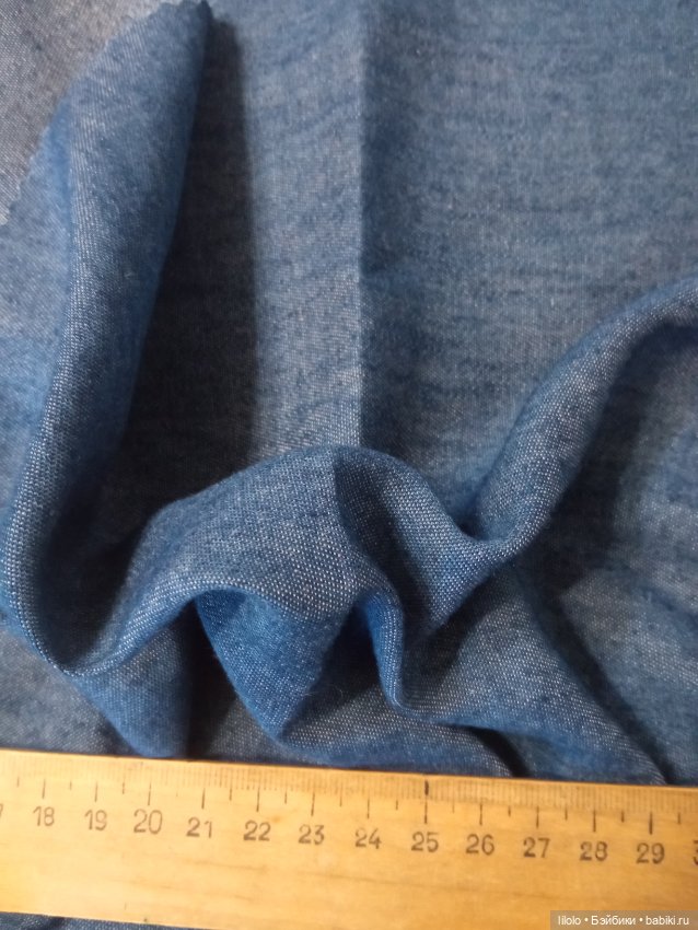 Лот рубашечной джинсы для кукольного рукоделия