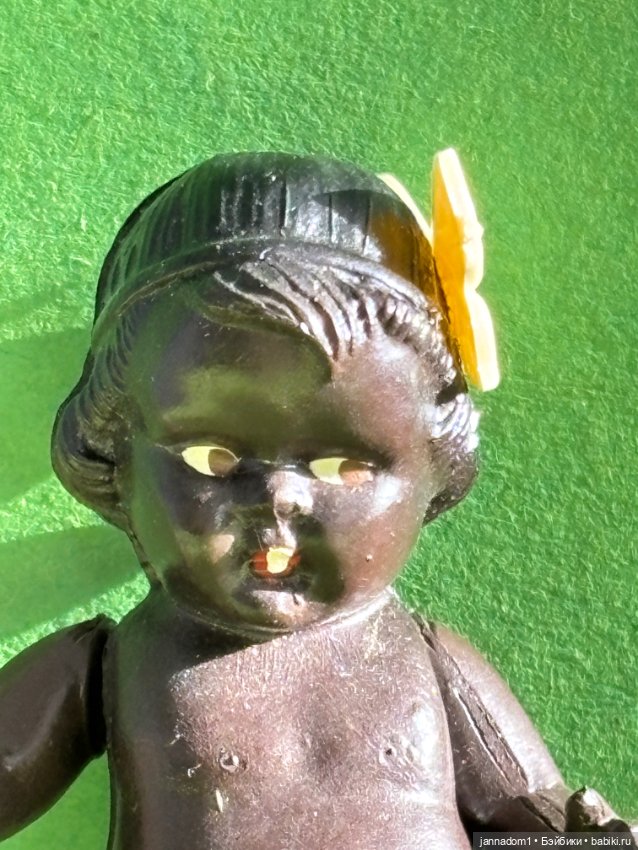 Целлулоидная куколка негритяночка кьюпик Hayn & Engels, высота 8 см (фото 5)