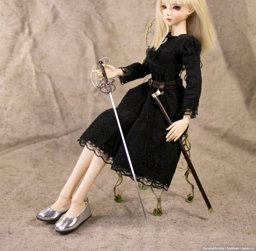 Миниатюра шпага с ножнами для куклы 1/4 (неигровая) (фото 4)