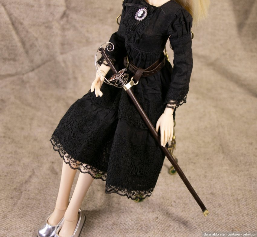 Миниатюра шпага с ножнами для куклы 1/4 (неигровая) (фото 2)