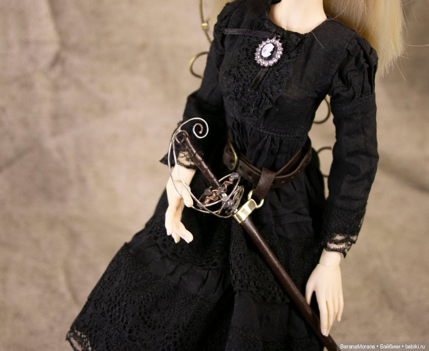 Миниатюра шпага с ножнами для куклы 1/4 (неигровая) (фото 6)