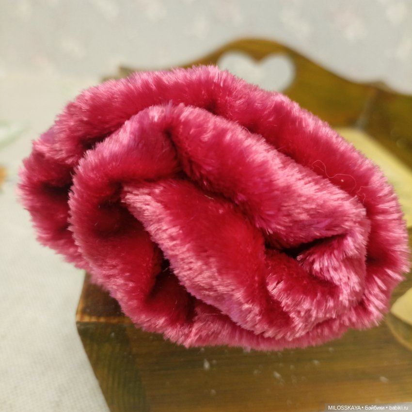 Плюш винтажный "Спелая малина" (фото 3)