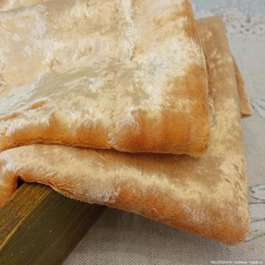 Плюш винтажный "Медовый" — Ткани (фото 4)