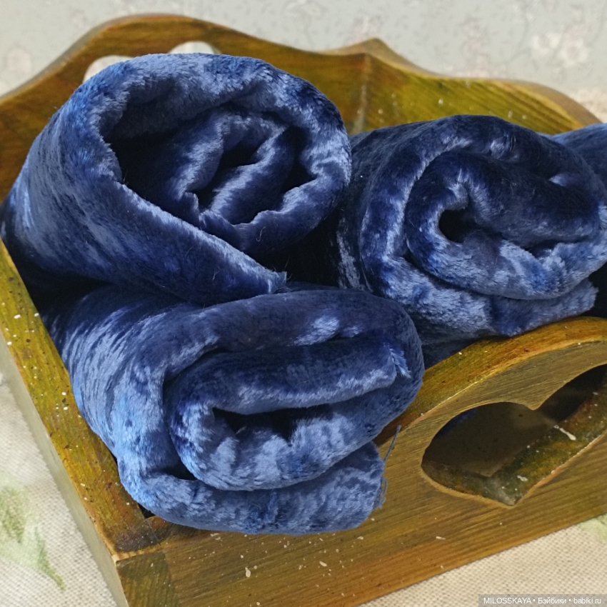 Плюш винтажный "Благородный синий" (фото 3)