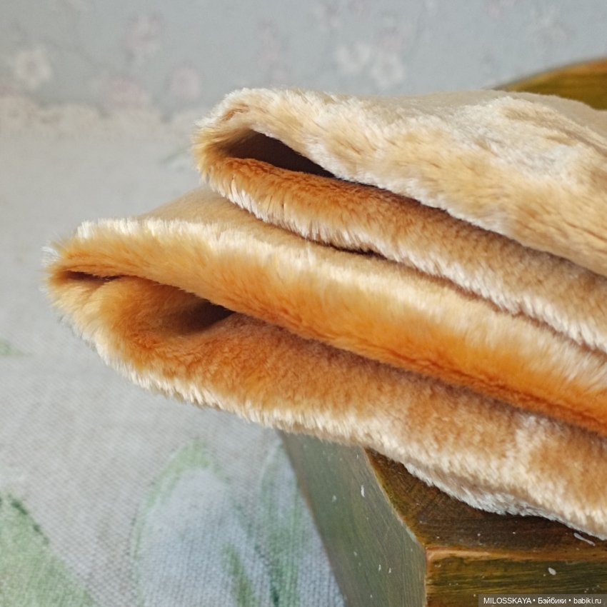 Плюш винтажный "Медовый" — Ткани (фото 2)