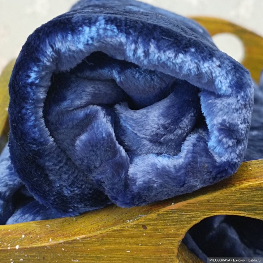 Плюш винтажный "Благородный синий" (фото 5)