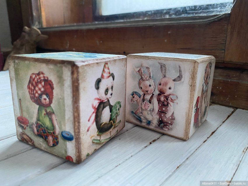 Кубики винтажные — Авторские игрушки