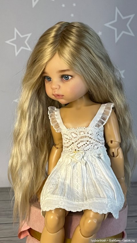 Парик натуральный блондин 8/9 для Паола Рейна и аналогичных кукол (фото 3)