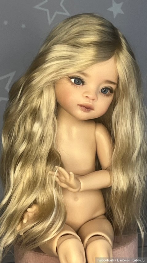 Парик натуральный блондин 8/9 для Паола Рейна и аналогичных кукол